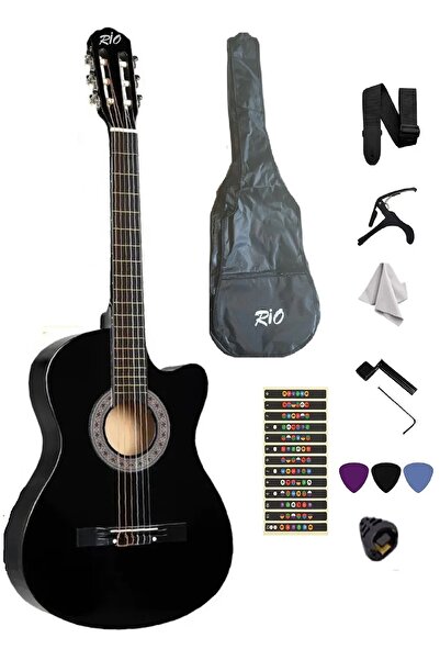 Genel Markalar Siyah Klasik Gitar Kesik Kasa Sap Ayarlı 4/4 Tam Boy Kılıf-pen...