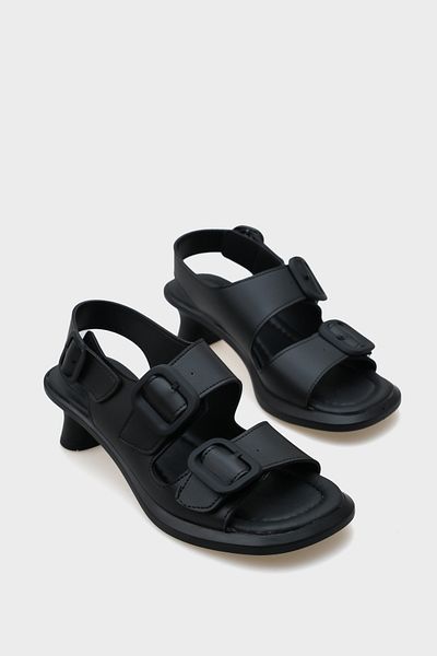 Capone Outfitters Sandale de damă Dixie cu toc mediu cu cataramă dublă