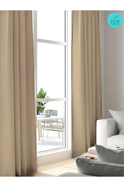 esin tekstil Camel Hair Blackout Light Proof Extra-Forced Blackout Sunshade Curtain