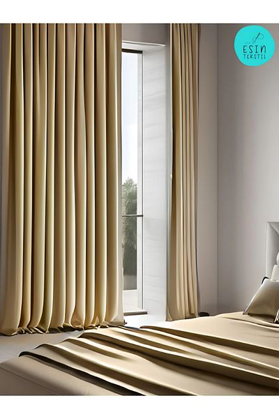 esin tekstil Camel Hair Blackout Light Proof Extra-Forced Blackout Sunshade Curtain