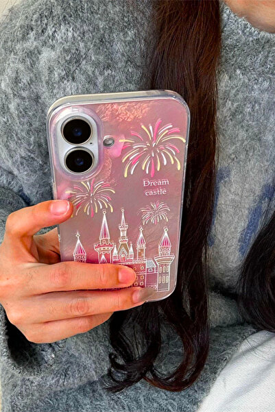 EWEC iPhone 13/14 Uyumlu Rüya Kale Dream Castle Hologramlı IMD Premium Telefon Kılıfı