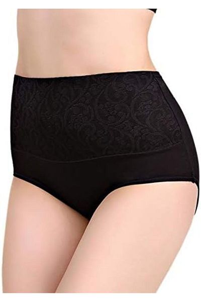Glamroot Women's Cotton High Waist Full Coverage Tummy Control Panty, Free Size (ASSORTED-3)