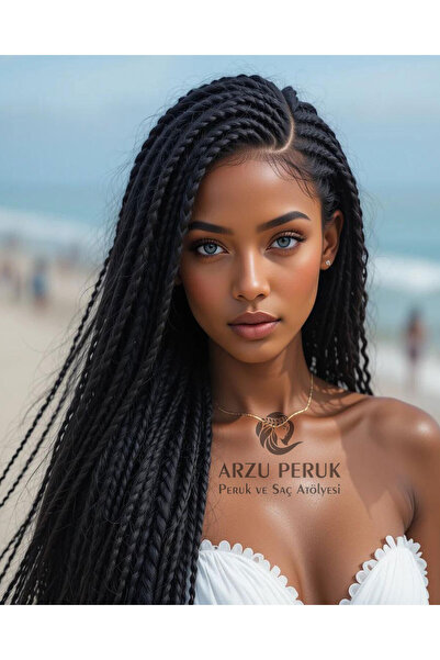 arzuperuk peruk ve saç atölyesi شعر صناعي للضفائر الأفريقية والراسا - أسود - ...