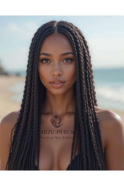 arzuperuk peruk ve saç atölyesi Synthetic Hair for African Braids and Rasta - Dark Chestnut - 165 Gr – 1St Grade Korean Kanekalon – 105 cm