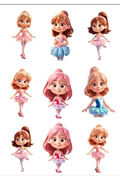 Reysa Tasarım مجموعة ملصقات راقصة الباليه للفتيات
