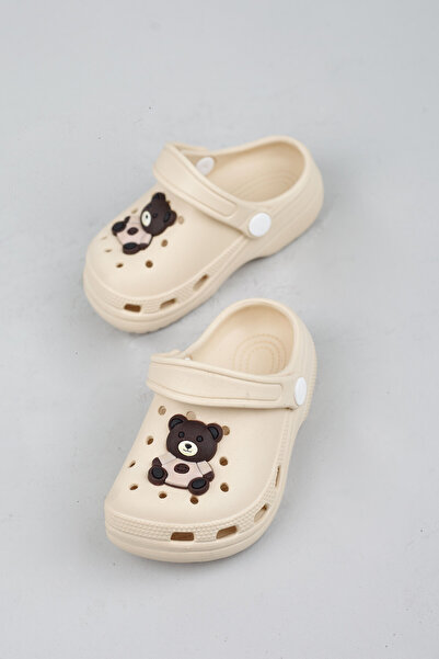 Melek Tuna Children's Teddy Bear Non-Slip Sandals Slippers, Children's Cross Slippers, Baby Slippers, Children's Pool Slippers