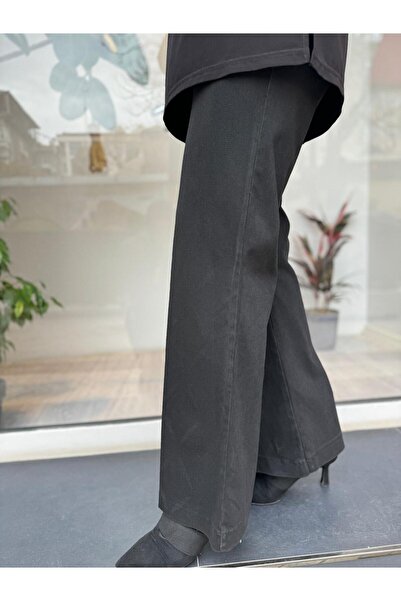 MissWhence Women's Black Pants - Self Patterned