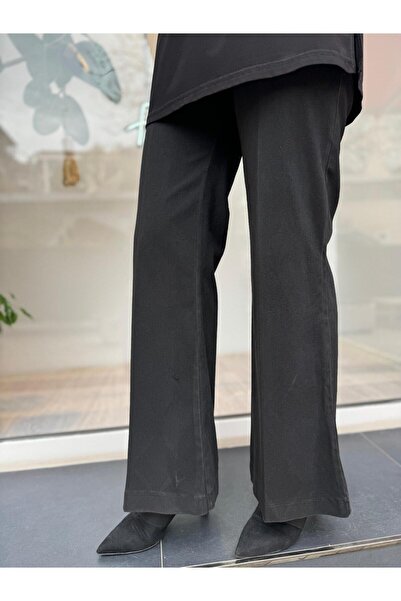 MissWhence Women's Black Pants - Self Patterned