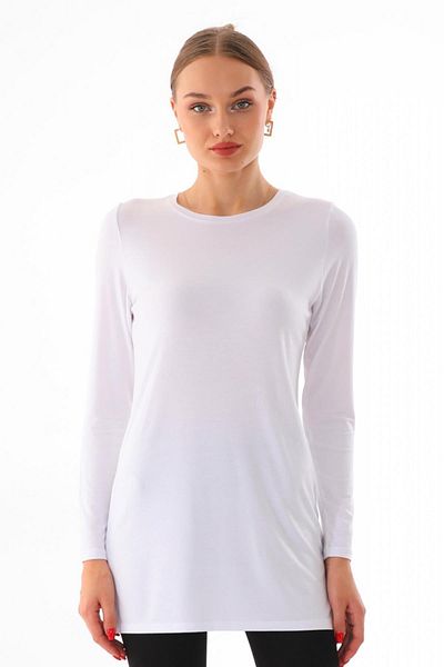 penyebizden Women's Viscose Full Lycra Tunic-White