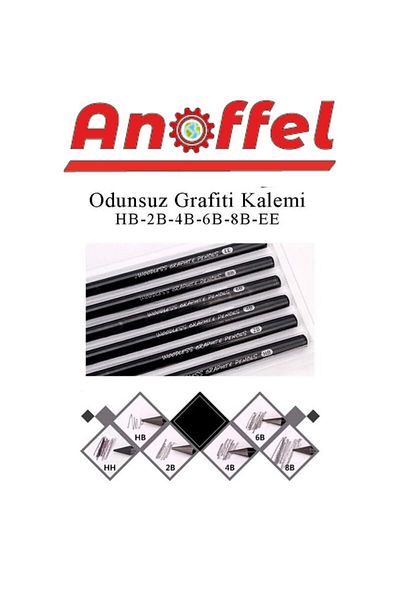 Anoffel Woodless Graffiti Pen 1 Pack of 6 Woodless Charcoal Pen Fuezen Pen Drawing Pen Sketch Karakalmi