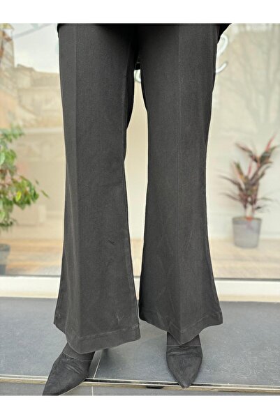 MissWhence Women's Black Pants - Self Patterned