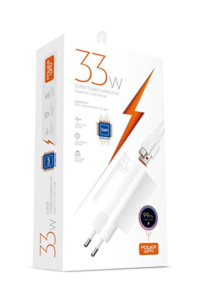 POWERWAY M33s Set Süper Turbo 33W Hızlı Şarj Adaptörü Gan Teknoloji Usb Şarj ...