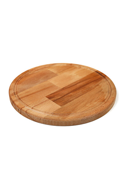 TBT AHŞAP MASİF Wooden Pizza Board / Presentation Board (30 cm Diameter) - Be...