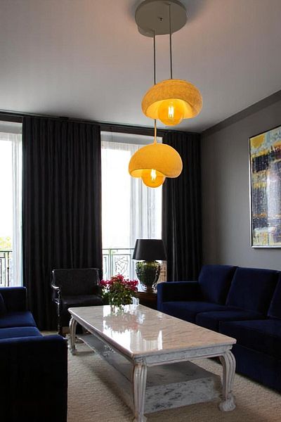 DREAM MODE Concrete Look Modern Stylish Nordic Style 2-Headed Chandelier (25cm) (with Rustic Bulb Gift) Nestvi̇be