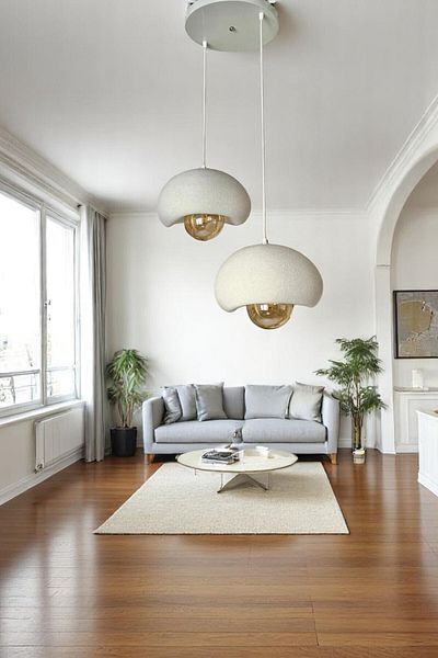 DREAM MODE Concrete Look Modern Stylish Nordic Style 2-Headed Chandelier (25cm) (with Rustic Bulb Gift) Nestvi̇be