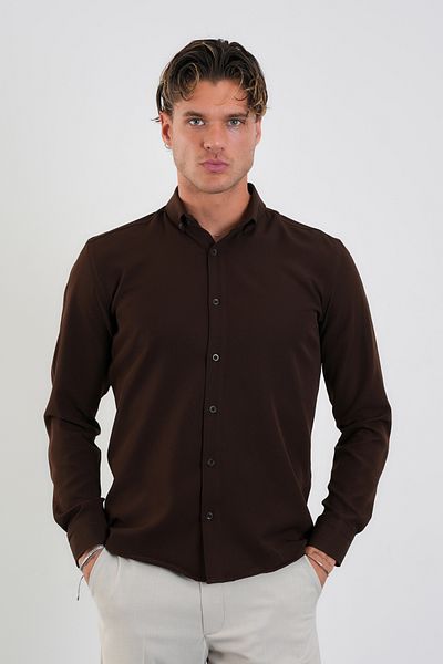 Redline Ανδρικό πουκάμισο Flex Slim Fit Soft Easy Ironing που αναπνέει
