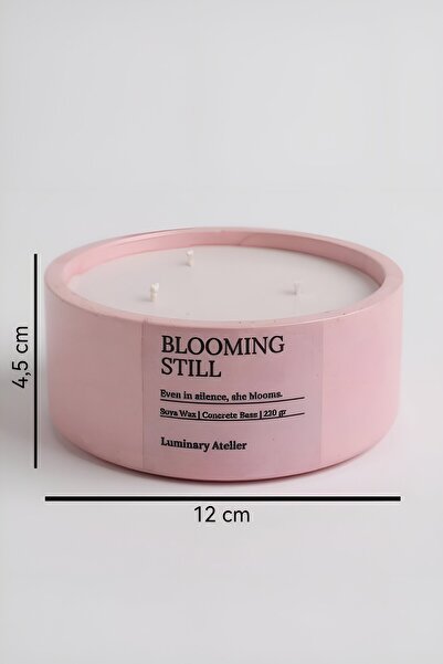 LUMİNARY CANDLE Dekoratif Beton Mum / Çilek Kokulu