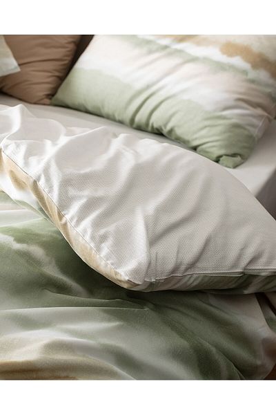 Madame Coco Leda Double 100 % Baumwolle Ranforce bedrucktes Bettbezug-Set – Khaki
