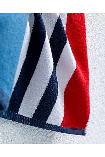 Madame Coco Denney Strandtuch, 100 % Baumwolle, Marineblau/Rot, 70 x 150 cm