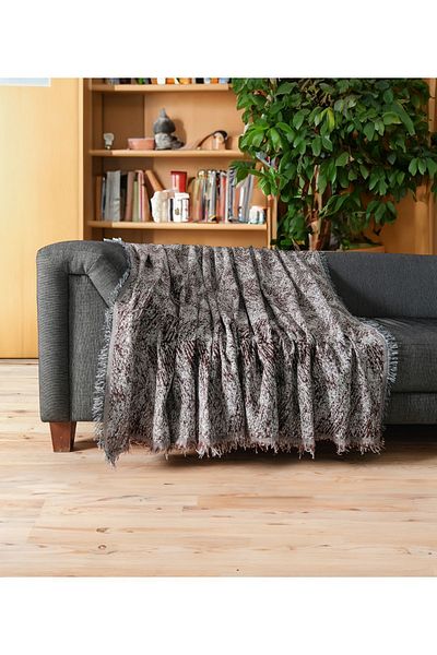 Rell Home غطاء أريكة فاخر غير قابل للانزلاق مصنوع من القطن بنسبة 100% - شال أريكة متعدد الأغراض