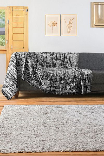 Rell Home غطاء أريكة فاخر غير قابل للانزلاق مصنوع من القطن بنسبة 100% - شال أريكة متعدد الأغراض