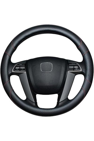 OEM Husă volan, Romanbin, Premium, fibră de carbon și piele, suprafață antiderapantă, design modern,