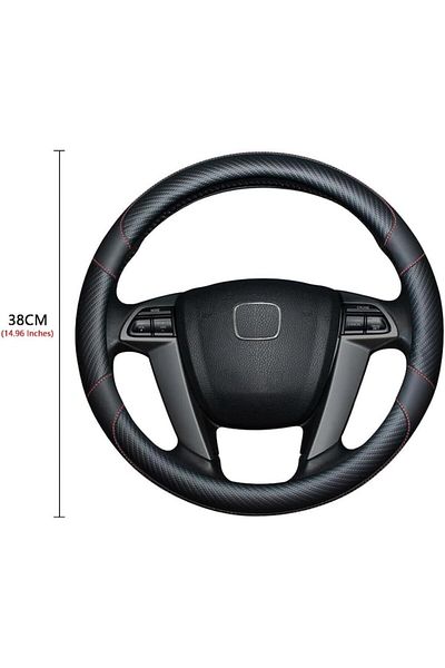 OEM Husă volan, Romanbin, Premium, fibră de carbon și piele, suprafață antiderapantă, design modern,