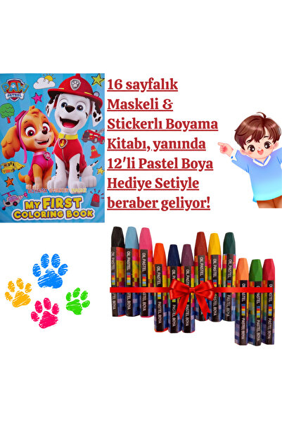 booddie Paw Petrol Boyama Kitabı Stickerlı (arka Kapak Kesilerek Maskeli ) 12...