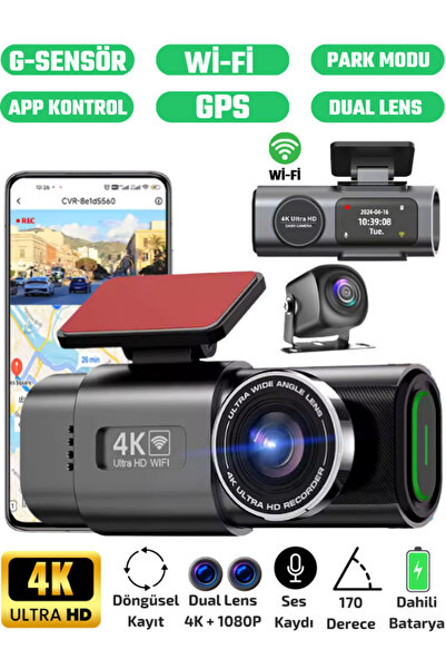 SONREİR L308 WİFİ 4K UHD Araç İçi Güvenlik Kamerası 128GB – IR Gece Görüşü, Ç...