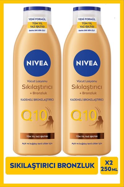 NIVEA Q10 Sıkılaştırıcı Ve Bronzlaştırıcı Vücut Losyonu 250ml, Kademeli Bronz...