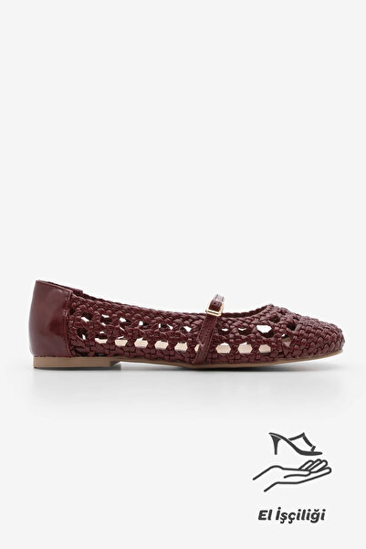 Marjin Women's Hand Braided Banded Babet Vonzo Burgundy