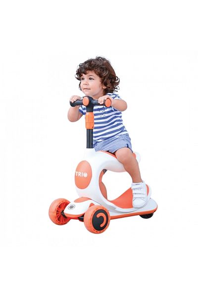 OEM Scooter for small children with Seat, LED Wheels and Adjustable Handlebar, Brown