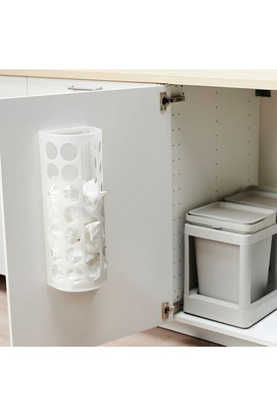 IKEA Variera Plastic Bag Dispenser – White, Wall-mountable, Multi-use Storage Organizer