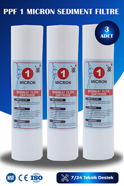 WaterMelon Açık Kasa Su Arıtma Cihazı 1 Mikron Sediment Spun Filtre (3 Adet)