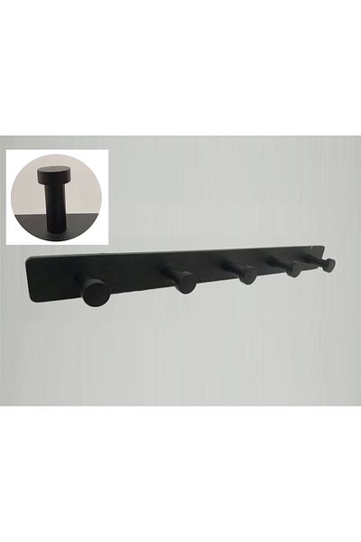 ardini Black or Bathrobe Mat - Adhesive Screw Towel, Hanger Mushroom Set of Five