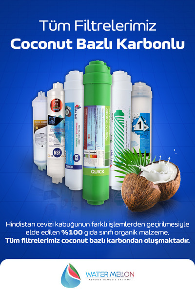 WaterMelon Açık Kasa Su Arıtma Cihazı 10'' Inch 5 Mikron Sediment Spun Filtre (TOZ,TORTU FİLTRE) 3 Adet