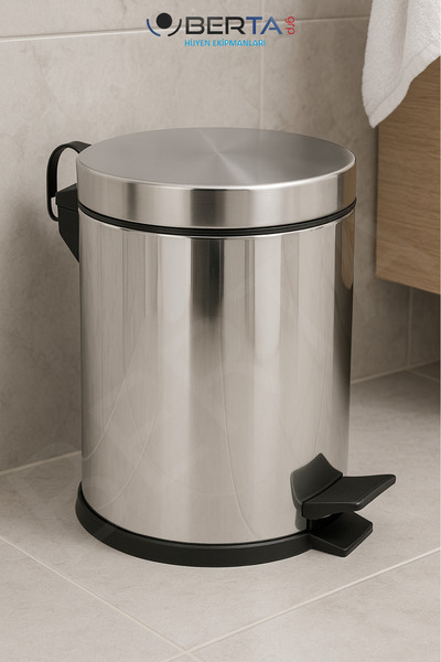 Berta Hijyen Paslanmaz Pedallı Çöp Kovası 3lt Mikro Banyo Çöp Kovası