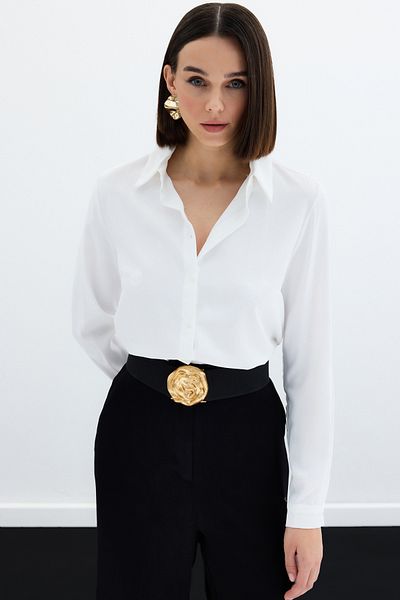 Sateen Изчистена класическа риза - Екрю