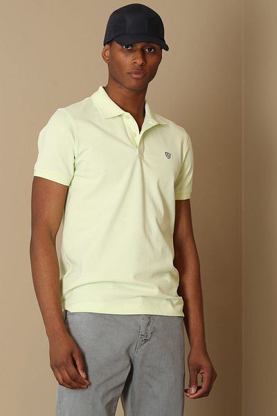 Lufian Ανδρικό T-shirt Laon Sports Polo Neck ανοιχτό κίτρινο