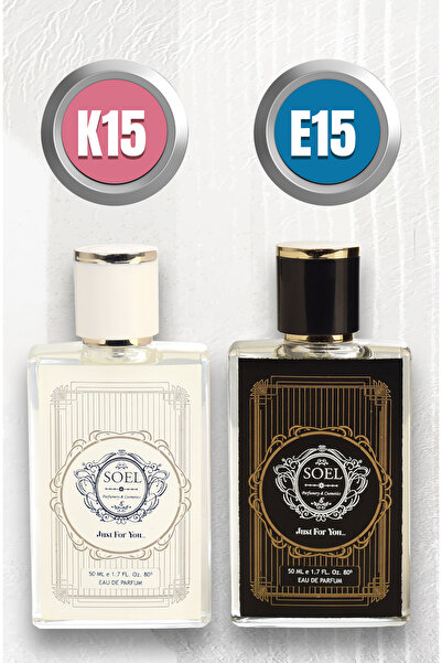Soel Parfüm K15 Kadın Parfüm ve E15 Erkek Parfüm 50 ML EDP
