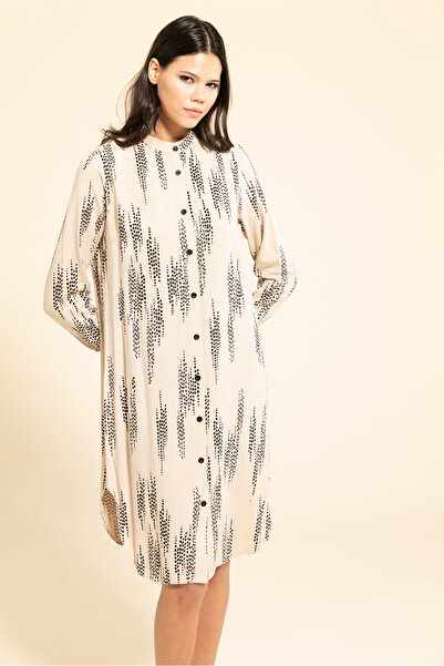 MİRAŞE MODA فستان تونيك بدون ياقة مرصع بالألماس (110 سم)