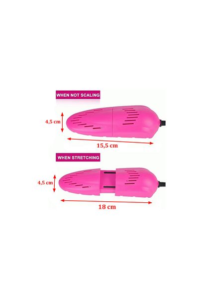 BAYRAM Pink Color Extendable Electric Boot Slipper Boot Shoe Dryer