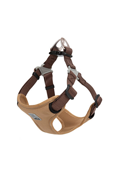 True Love Oxford Kumaşlı, Kahverengi Mesh Göğüs Tasması