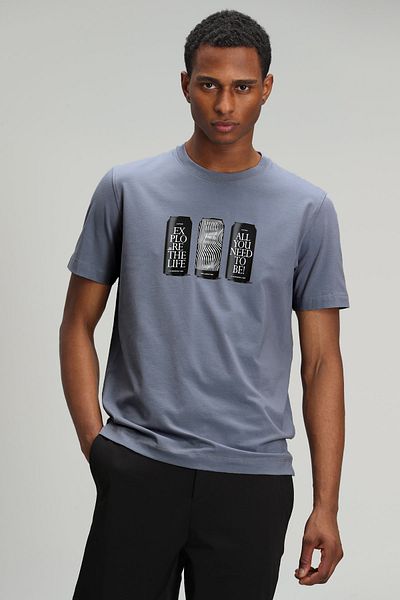Lufian Christ Modern Graphic T-shirt Σκούρο Γκρι