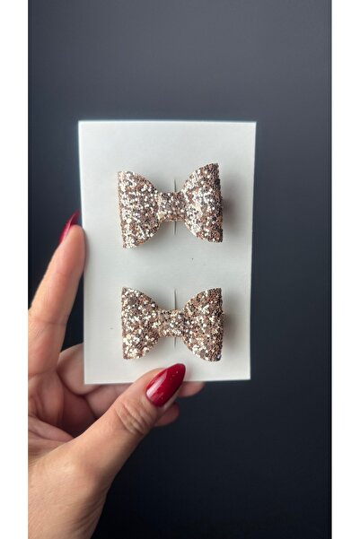 Toka Perisi Pudra Glittery Mini Luna Fiyonk 2 'li Saç Lastiği