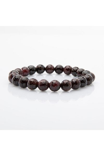 OSMANLI DOĞAL TAŞ Claret Red Garnet Lal 8mm Natural Stone Bracelet