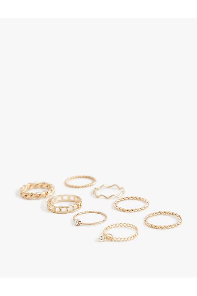 Koton Stone Detailed Set of 8 Rings