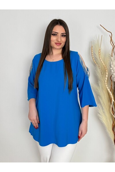 DE WHITES ΜΠΛΟΥΖΑ ΜΕΓΑΛΟΥ ΜΕΓΕΘΟΥΣ ΜΕ ΛΕΠΤΟΜΕΡΗ ΑΛΥΣΙΔΑ ΣΤΑ ΜΑΝΙΚΙΑ