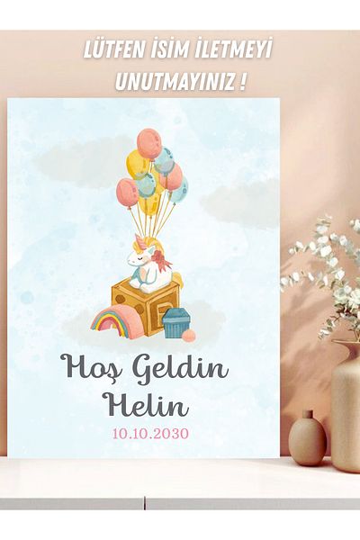 Hobi Sepeti Delivery Room Welcome Banner 35X50 cm Welcome Baby Entrance Chart