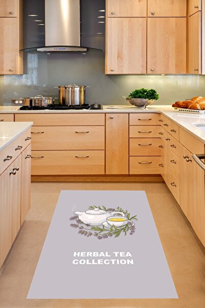 Pelangi Çaydanlık Bitki Çayı Desenli Dijital Baskı Yıkanabilir Kaymaz Taban M...